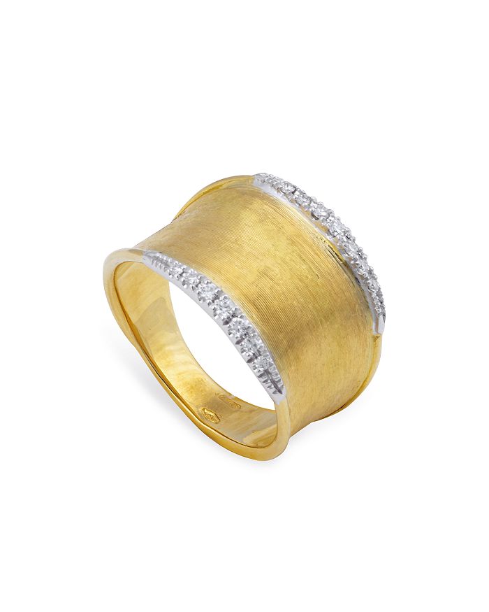 Shop Marco Bicego 18k Yellow Gold Lunaria Diamond Ring In White/gold