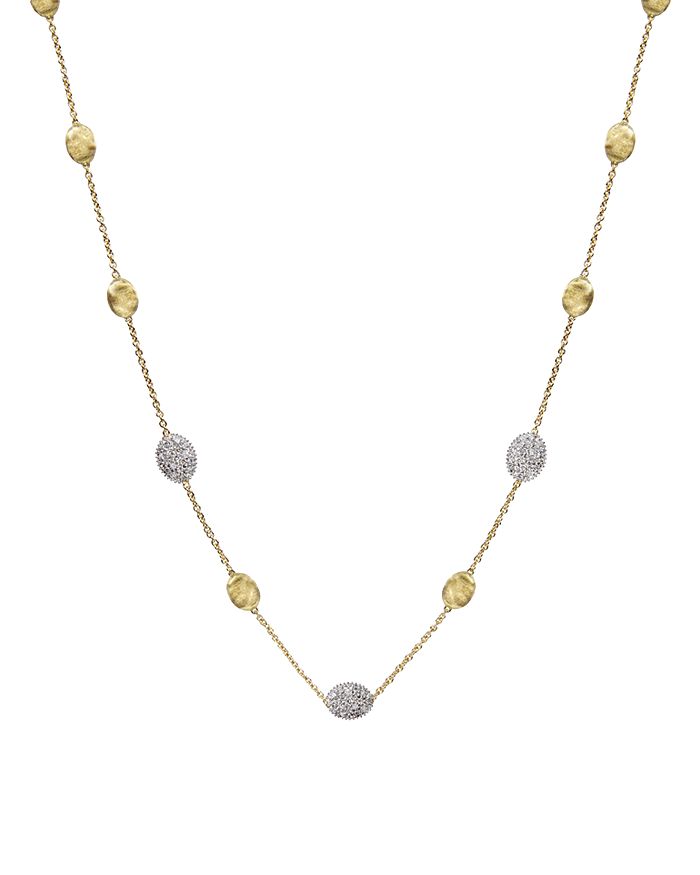 Shop Marco Bicego Siviglia 18k Yellow Gold Necklace With Diamonds, 16.5 In White/gold