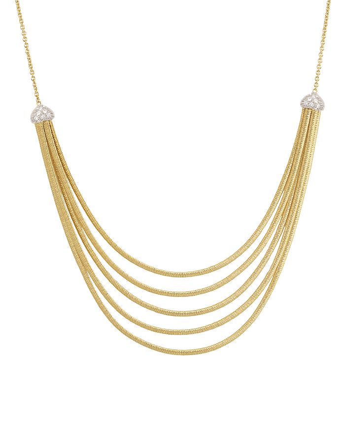 Marco Bicego 18K Yellow Gold Cairo Five Strand Necklace with Diamonds ...