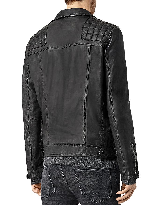 Shop Allsaints Conroy Leather Biker Jacket In Ink