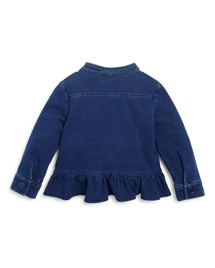 Shop Splendid Girls' Denim-look Knit Jacket - Baby In Dark Stone