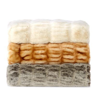 Hudson park collection faux fur throw sale