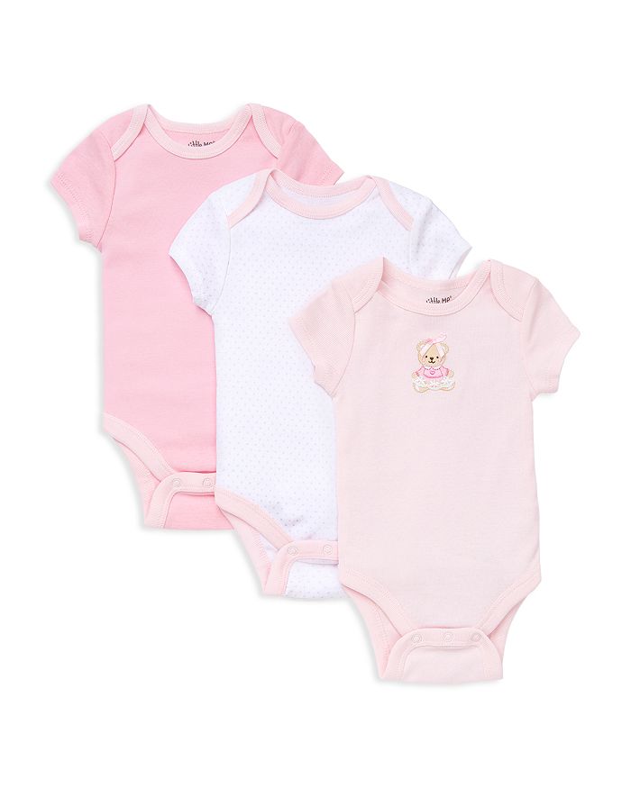 Shop Little Me Girls' Bear Bodysuit, 3 Pack - Baby In Pink