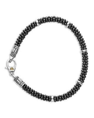 Black Caviar Ceramic Sterling Silver and 18K Gold Bracelet