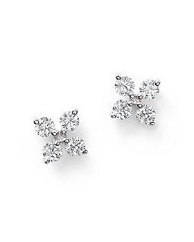Bloomingdale's - Diamond Small Clover Studs in 14K White Gold, .35 ct. t.w. - 100% Exclusive