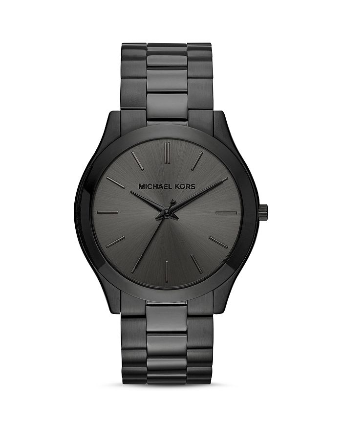 Shop Michael Kors Slim Runway Bracelet Watch, 44mm In Black