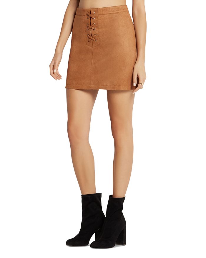 BCBGeneration Faux Suede Lace Up Skirt Bloomingdale s