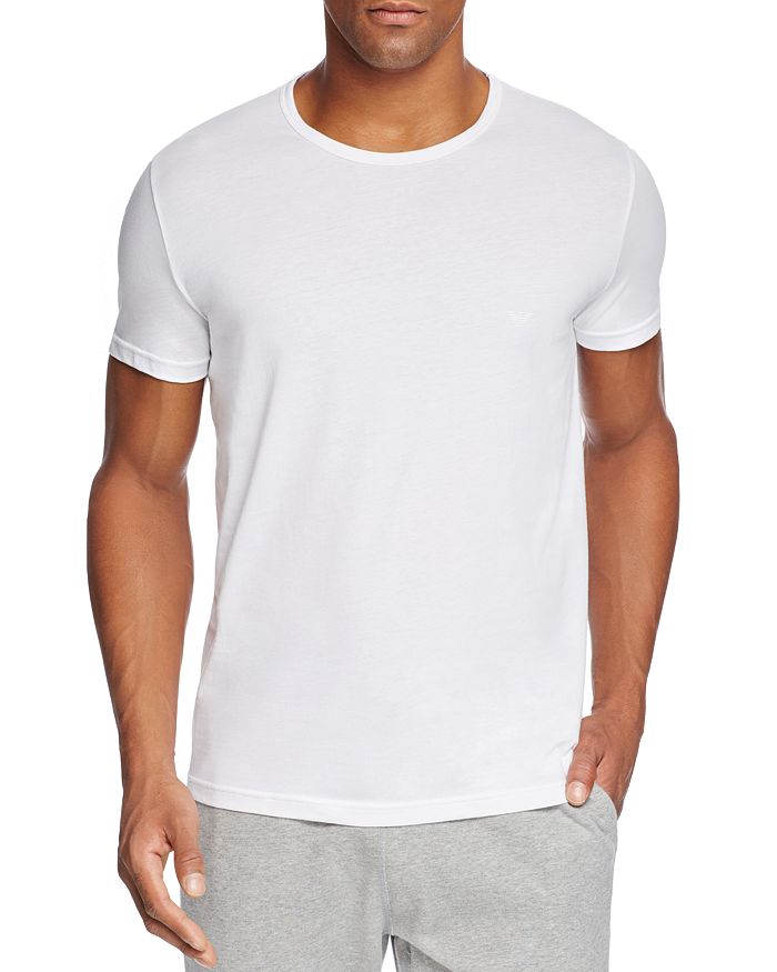 Shop Emporio Armani Pure Cotton Crewneck T-shirts - Pack Of 3 In White