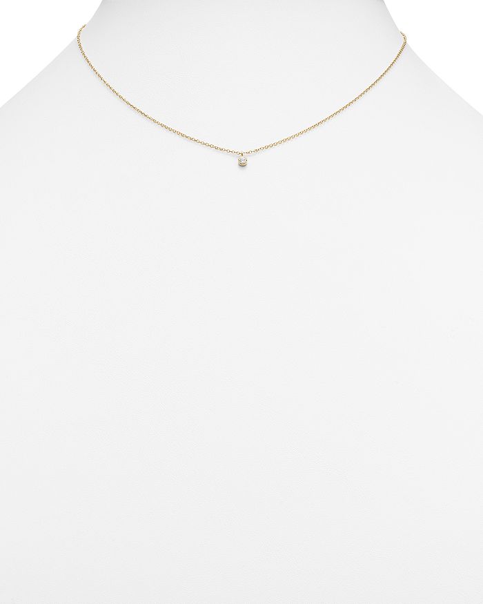 Shop Zoë Chicco 14k Yellow Gold Bezel Diamond Necklace, 14 In White/gold