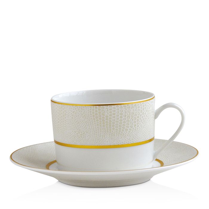 Shop Bernardaud Sauvage White Tea Cup In Gold/white