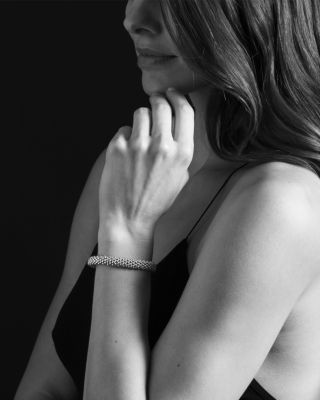 Sterling Silver Caviar Oval Rope Bracelet