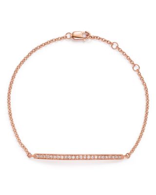 rose gold diamond bar bracelet