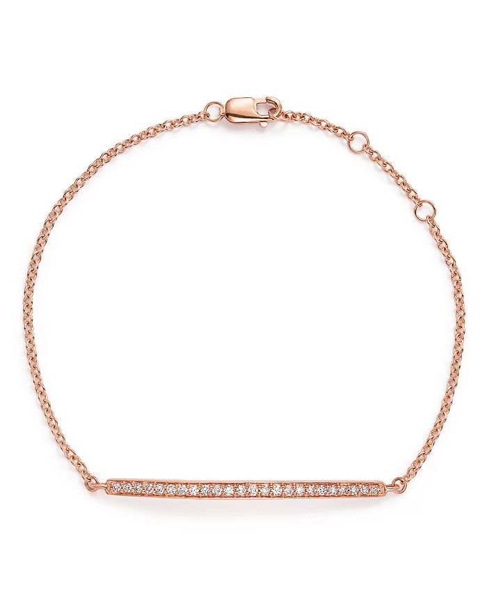 Bloomingdale's Diamond Bar Bracelet In 14k Rose Gold, .25 Ct. T.w. - 100% Exclusive In White/rose