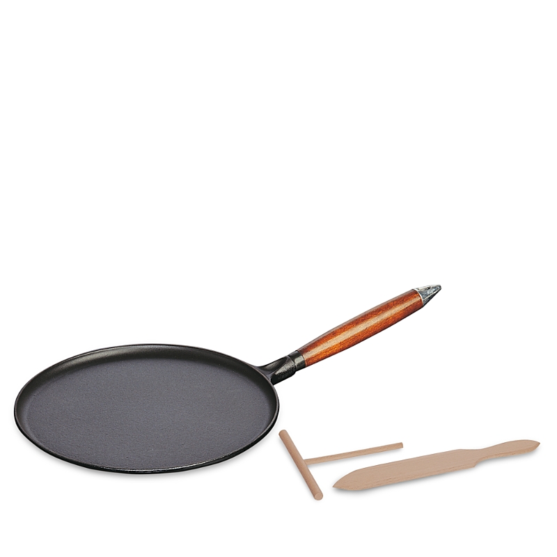 Staub Cast Iron 11-inch Crepe Pan With Spreader & Spatula - Matte Black In Matte Black