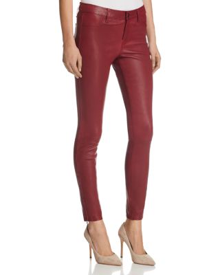 oxblood leather trousers