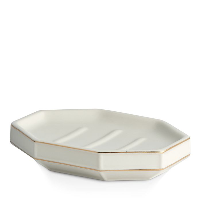 Kassatex St. Honore Soap Dish In White / Gold