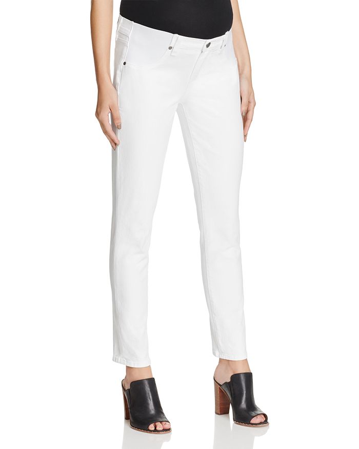 PAIGE SKYLINE SKINNY ANKLE MATERNITY JEANS IN OPTIC WHITE,9792208-OWT
