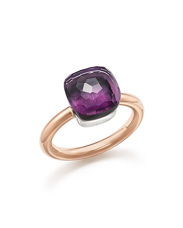 POMELLATO NUDO CLASSIC RING WITH AMETHYST IN 18K ROSE AND WHITE GOLD,PAA1100O6000000OI
