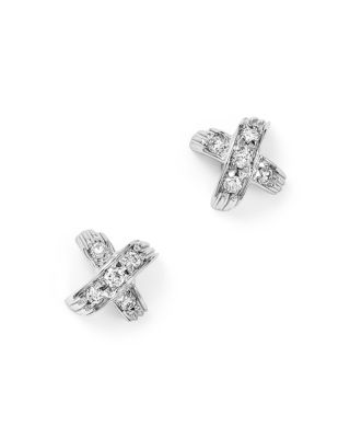 diamond x stud earrings