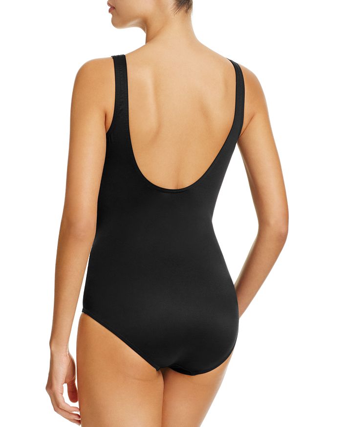 Shop Miraclesuit Must Have Oceanus Ruched One Piece Swimsuit In Black
