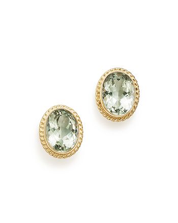 Bloomingdale's - Prasiolite Oval Bezel Stud Earrings in 14K Yellow Gold&nbsp;- 100% Exclusive