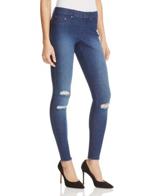 Ripped Knee Denim Leggings