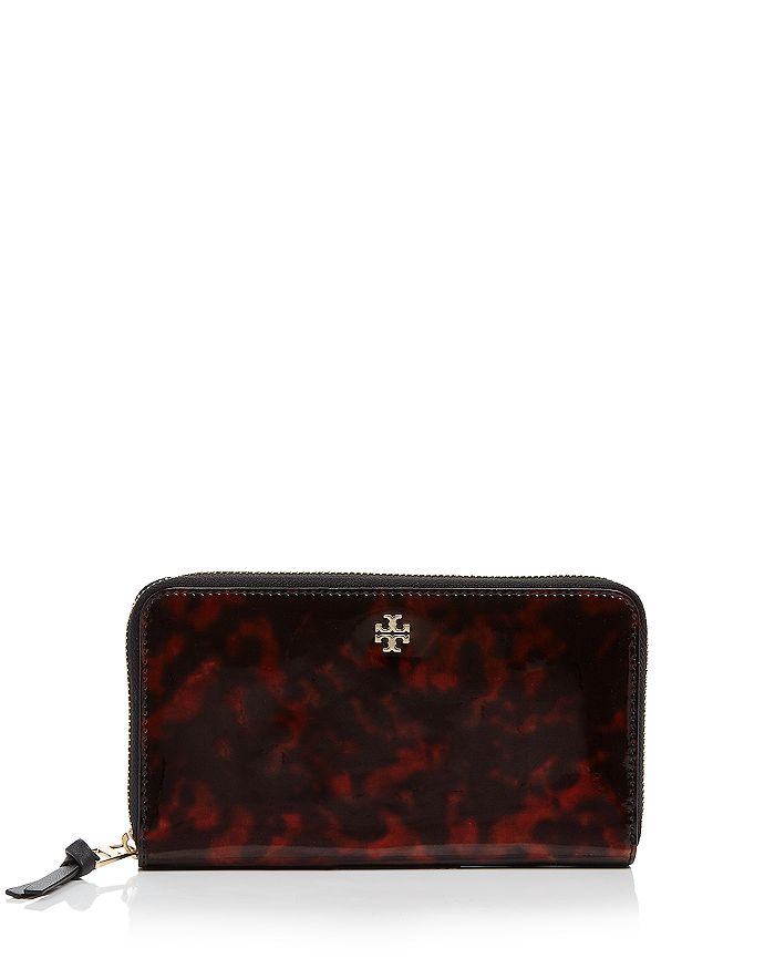 Tory Burch Robinson Zip Tortoise Print Leather Wallet Bloomingdale s