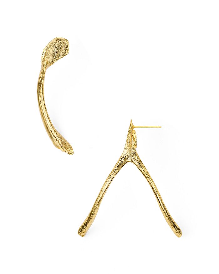Alexandra Koumba Wishbone Drop Earrings In Gold