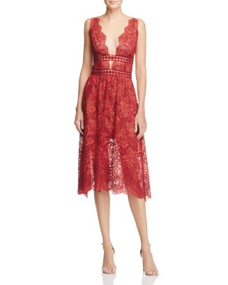 For Love & Lemons Mon Cheri Midi Dress | Bloomingdale's