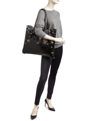 MARC JACOBS Wingman Laser Cut Embellished Patent Leather Tote