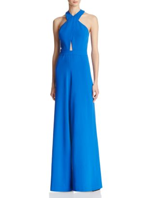 Alice and Olivia Alice + Olivia Trinity Cross-Front Jumpsuit
