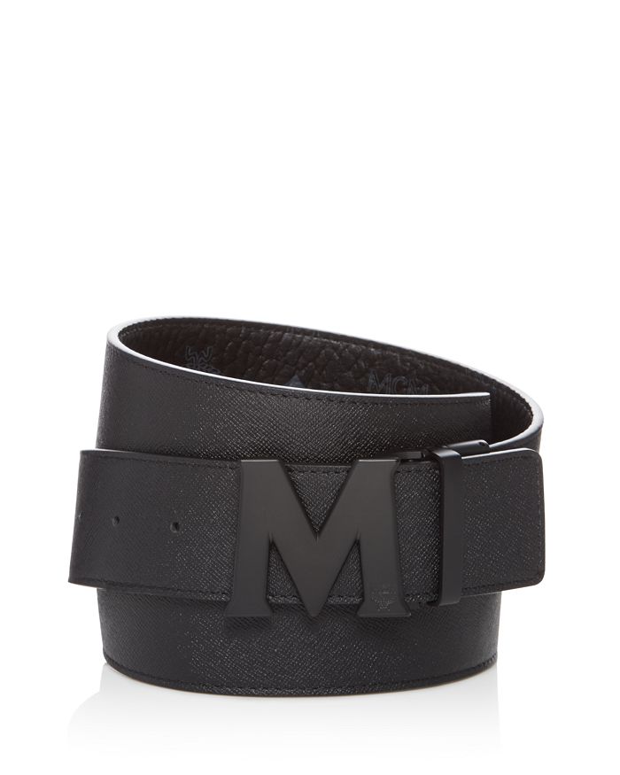 Shop Mcm Men's Reversible Signature Belt In Black