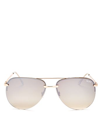 Quay Women's The Playa Mirrored Aviator Sunglasses, 62mm | Bloomingdale's