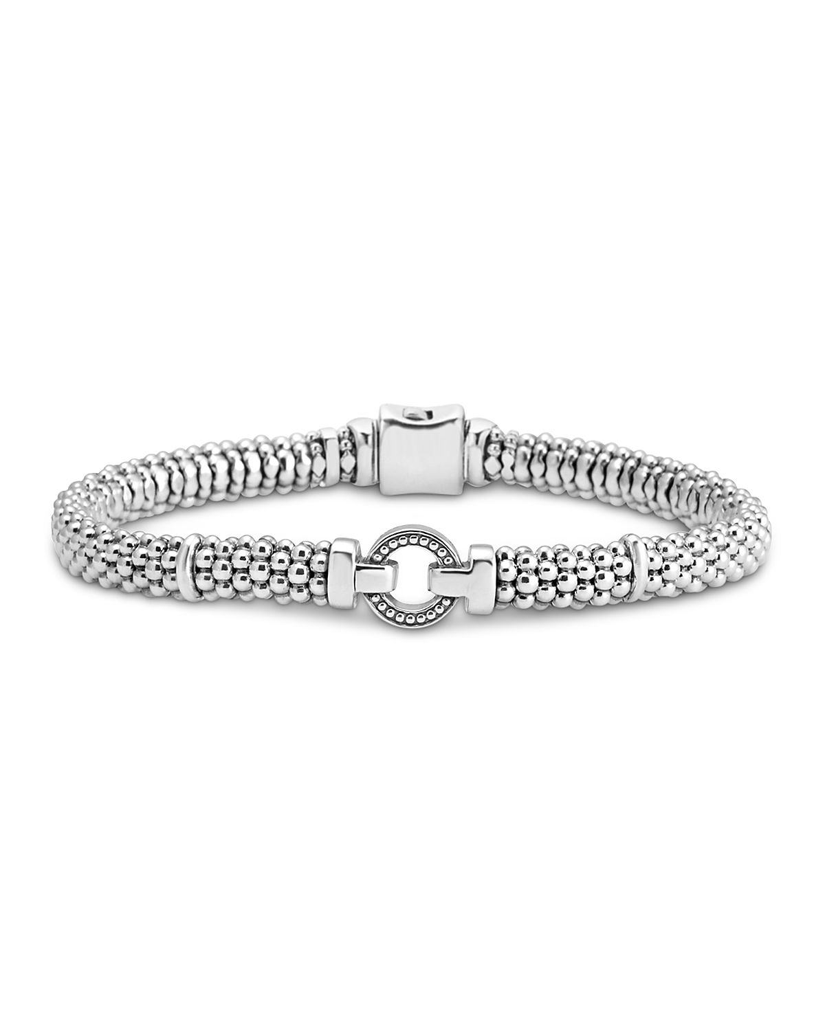 Lagos Sterling Silver Enso Caviar Open Circle Bracelet