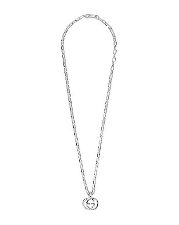 Gucci Sterling Silver Interlocking Double G Pendant Necklace, 20