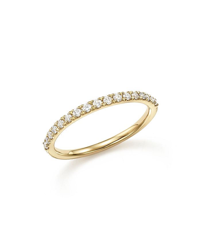 Bloomingdale's Diamond Micro-pave Stack Ring In 14k Yellow Gold,.25 Ct. T.w. In White/gold