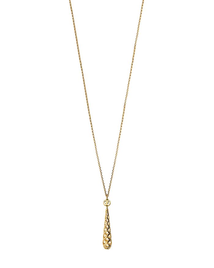 Gucci 18K Yellow Gold Diamantissima Small Light Pendant Necklace, 18.5 ...