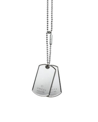 Gucci Sterling Silver Dogtag Necklace 