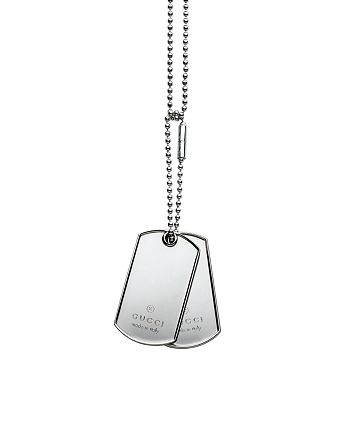 Gucci Sterling Silver Dogtag Necklace, Bloomingdale's