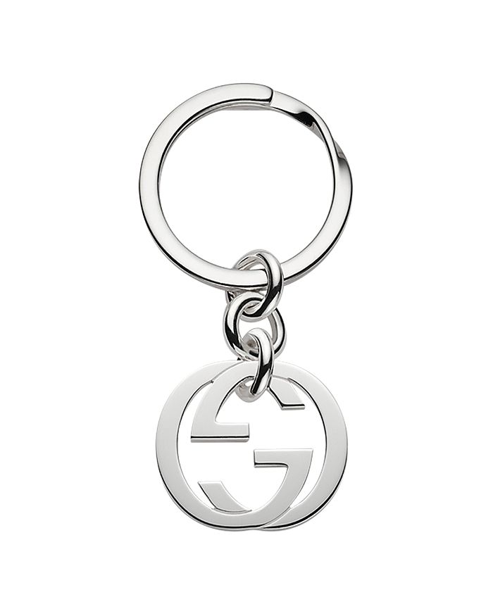 Gucci Interlocking G Silver Engraved Keychain