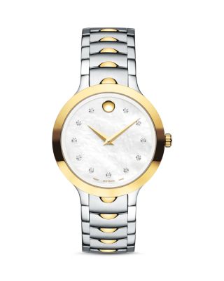 movado luno two tone watch