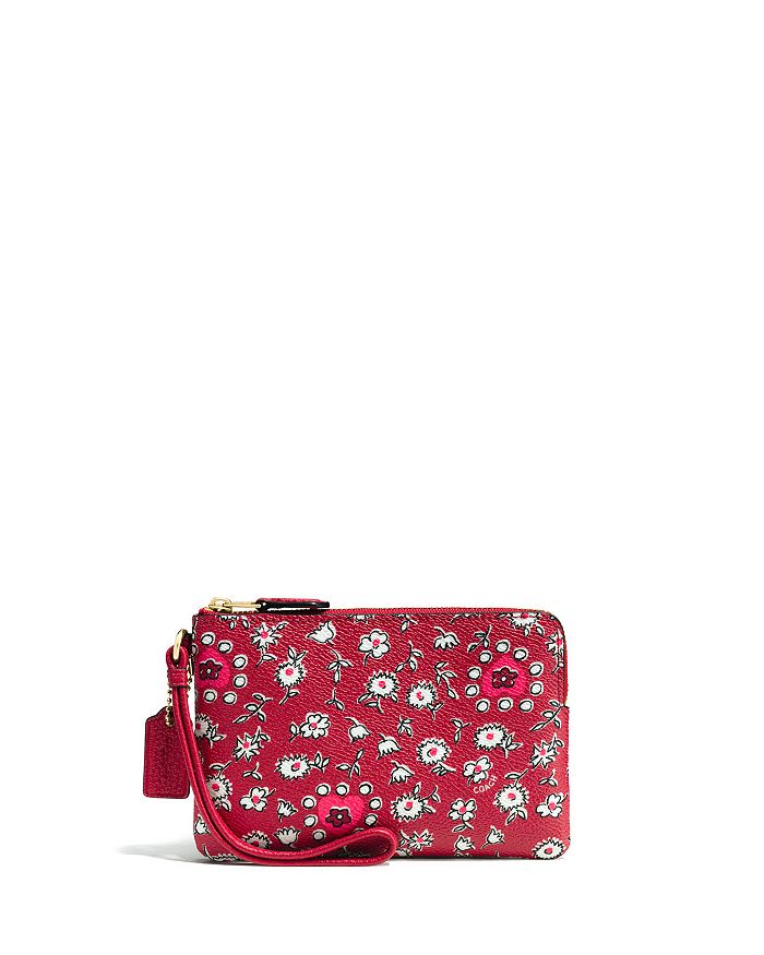 Coach, Bags, Coach Red Floral Wristlet Nwt