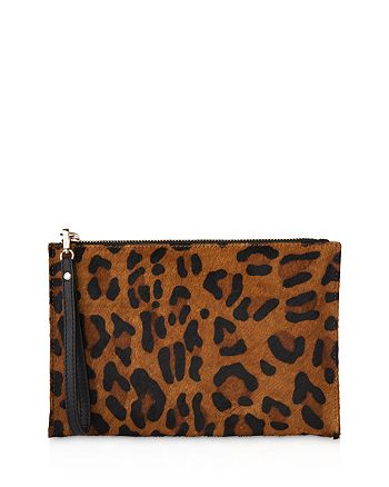 Whistles Leopard Print Leather Wristlet | Bloomingdale's