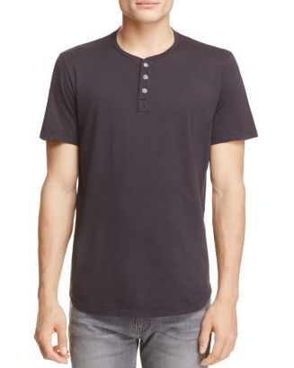 Velvet by Graham & Spencer Velvet Fulton Scallop Hem Henley Tee ...