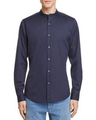 band collar slim fit shirt