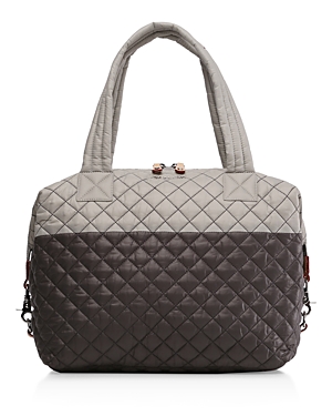Mz Wallace Large Sutton Bag In Paloma/black Oxford/silver