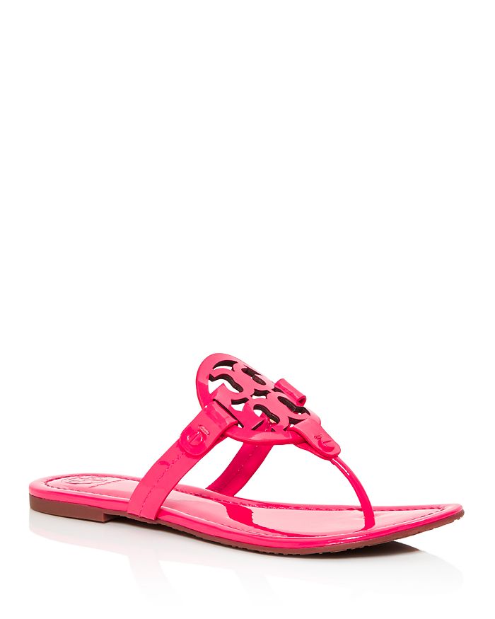 Miller Leather Thong Sandals in Pink - Tory Burch