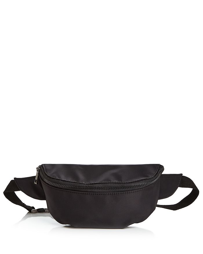 Street Level Nylon Belt Bag In Black/black
