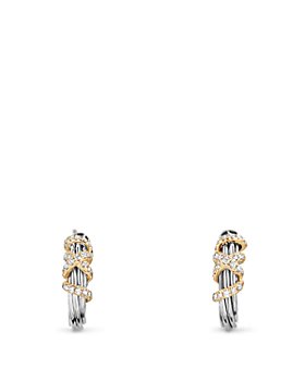 David Yurman - Helena Small Hoop Earrings with Diamonds and 18K Gold