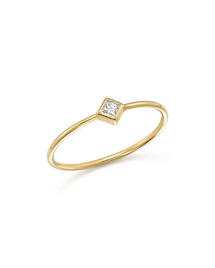 ZOË CHICCO 14K YELLOW GOLD BEZEL RING WITH DIAMONDS,SPDR D